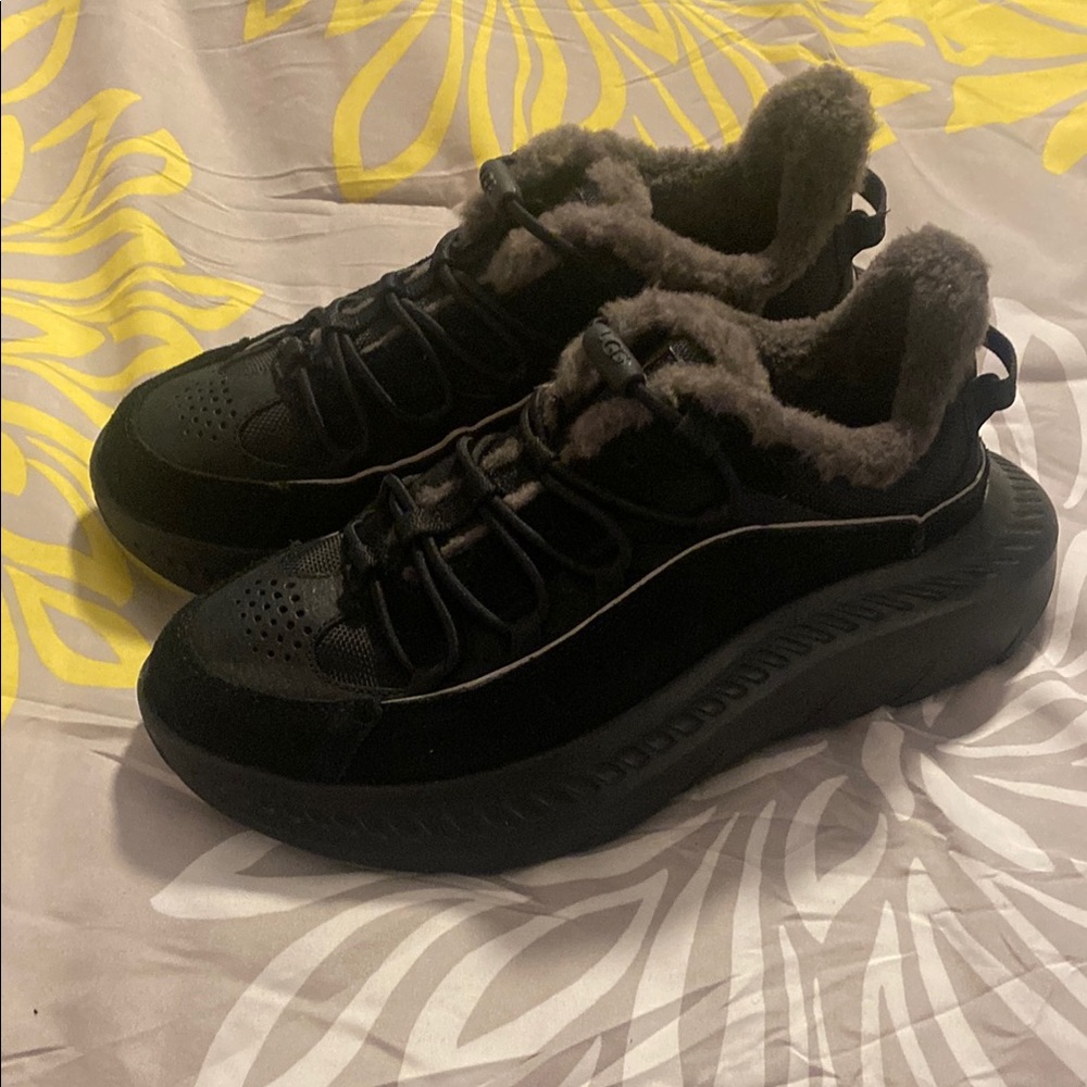 Black Fur-Lined Sneakers UGG SNEAKERS